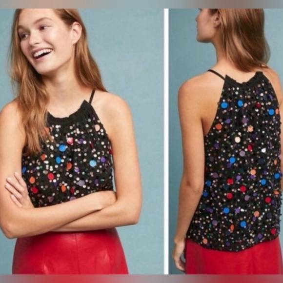 Moulinette Soeurs by Anthropologie sequin black tank. Medium - Picture 1 of 4
